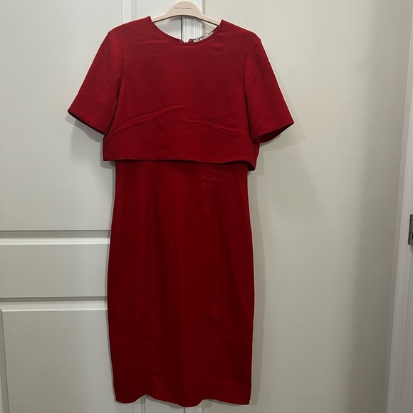 Jason Wu Red Popover Sheath Short Sleeve Dress Size 14 US $1,650 - Picture 2 of 8